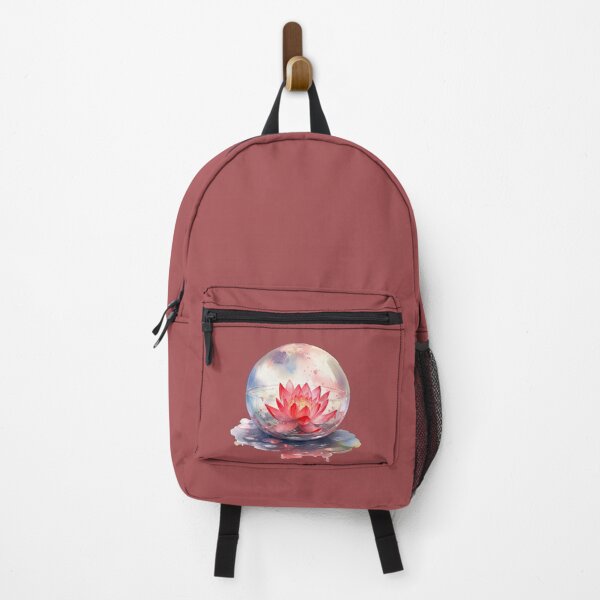 Item preview, Red Lotus Flower of the First Chakra - Watercolor Painting in Transparent Glass Ball designed and sold by TetianaArt.