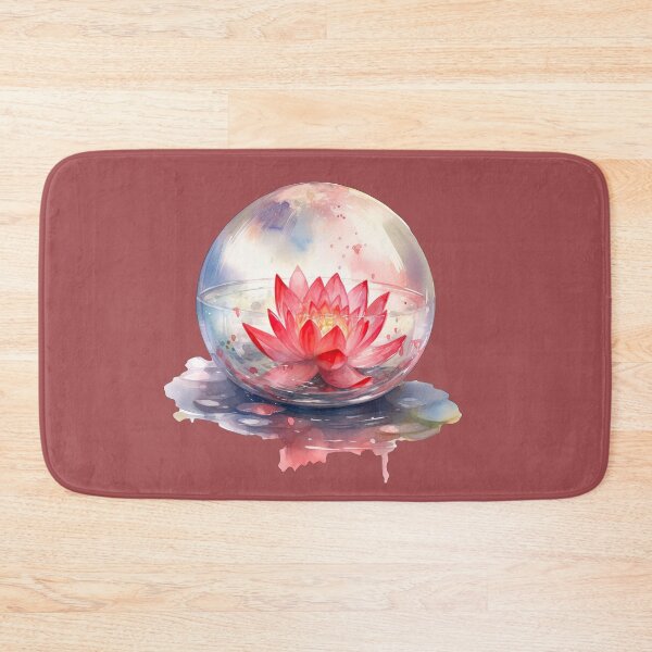 Item preview, Red Lotus Flower of the First Chakra - Watercolor Painting in Transparent Glass Ball designed and sold by TetianaArt.