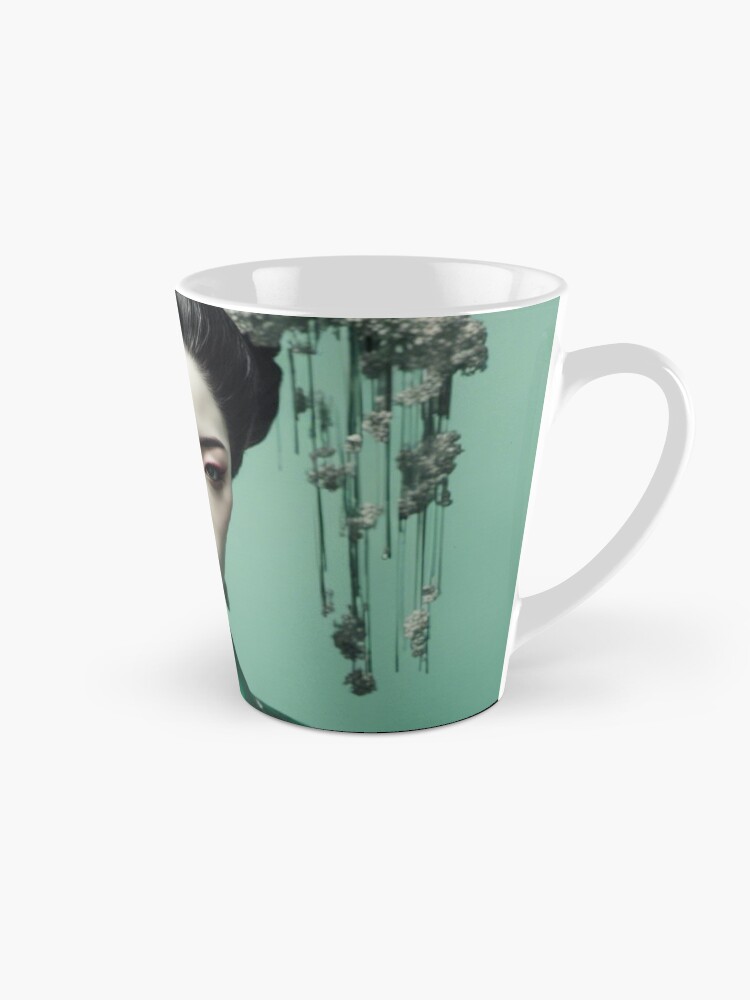 Thumbnail 1 of 4, Coffee Mug, Geisha in Green Kimono designed and sold by LenCarol.
