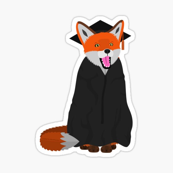 Scholarly Fox Sticker