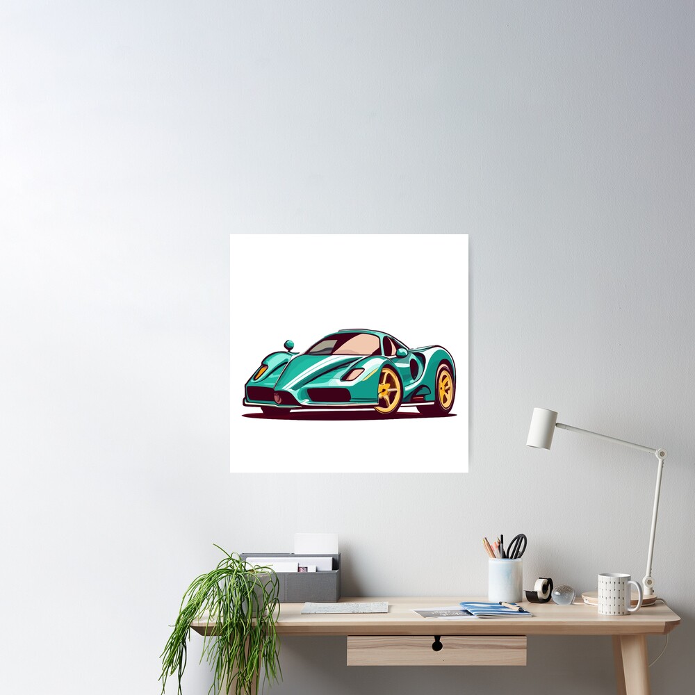 Enzo Ferrari - Cartoon Design Poster for Sale by PoppinDesigner