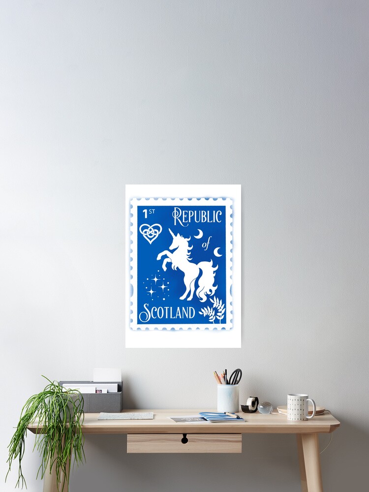 Thumbnail 2 of 3, Poster, Republic of Scotland Stamp Unicorn designed and sold by Serelagattaart.