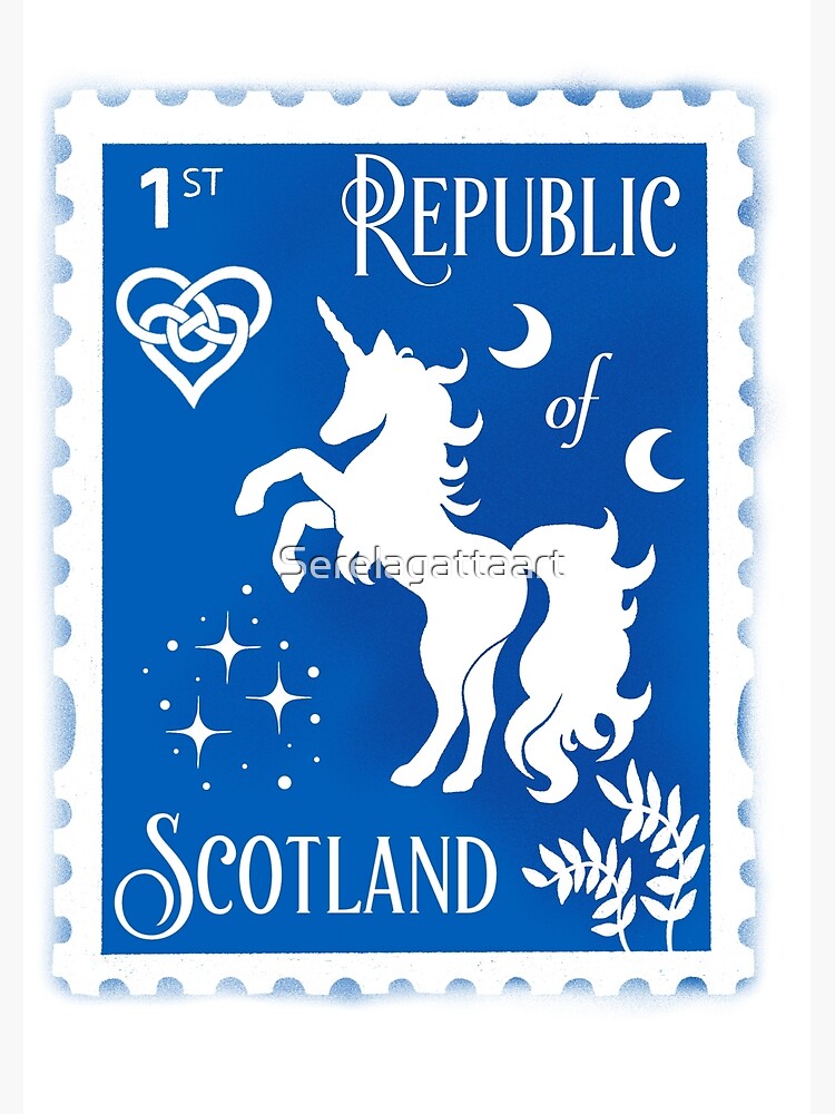 Thumbnail 3 of 3, Poster, Republic of Scotland Stamp Unicorn designed and sold by Serelagattaart.
