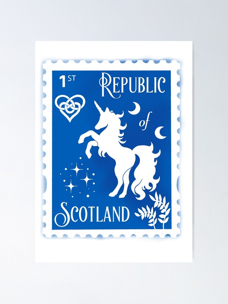 Thumbnail 1 of 3, Poster, Republic of Scotland Stamp Unicorn designed and sold by Serelagattaart.