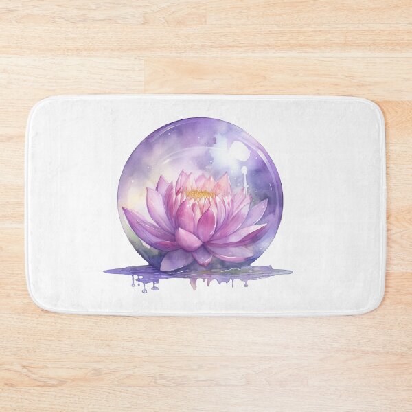 Item preview, Violet Lotus Flower of the Seventh Chakra - Watercolor Painting in Transparent Glass Ball designed and sold by TetianaArt.