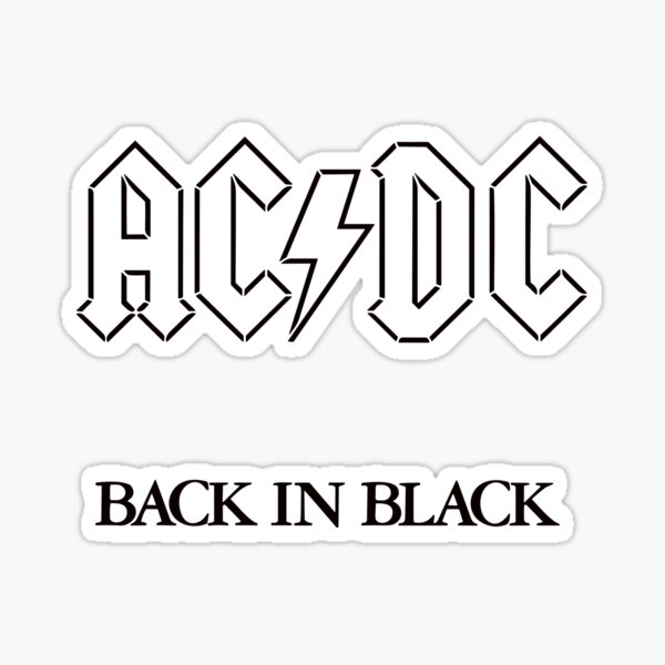 AC/DC Back In Black Stickers & Decals