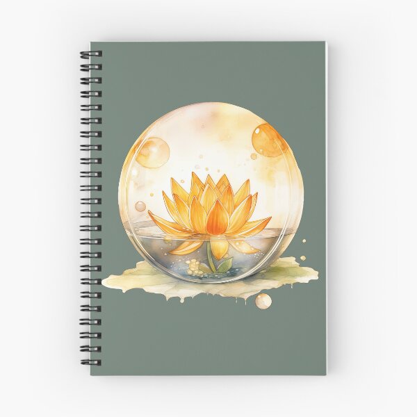 Item preview, Оrange Lotus Flower of the Second Chakra - Watercolor Painting in Transparent Glass Ball designed and sold by TetianaArt.