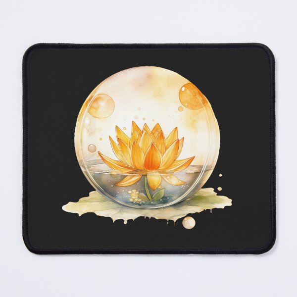 Item preview, Оrange Lotus Flower of the Second Chakra - Watercolor Painting in Transparent Glass Ball designed and sold by TetianaArt.