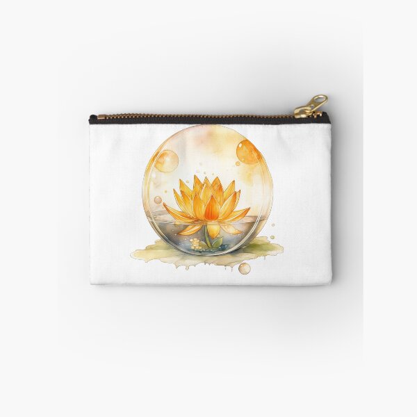 Item preview, Оrange Lotus Flower of the Second Chakra - Watercolor Painting in Transparent Glass Ball designed and sold by TetianaArt.