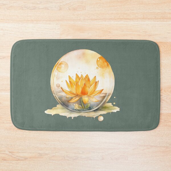 Item preview, Оrange Lotus Flower of the Second Chakra - Watercolor Painting in Transparent Glass Ball designed and sold by TetianaArt.