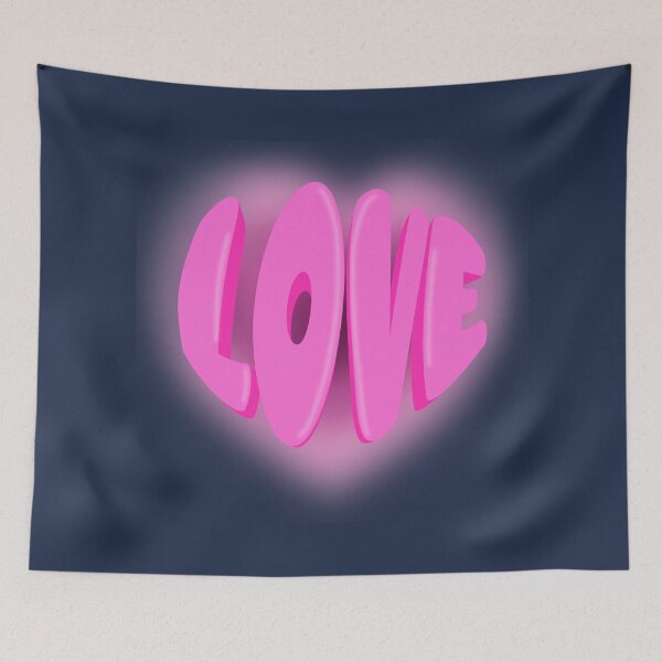 Item preview, LOVE 3D heart design in vibrant pink designed and sold by coloryourwings.