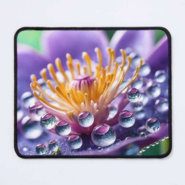 Item preview, Raindrops on a purple flower. designed and sold by CraftyUniverse.