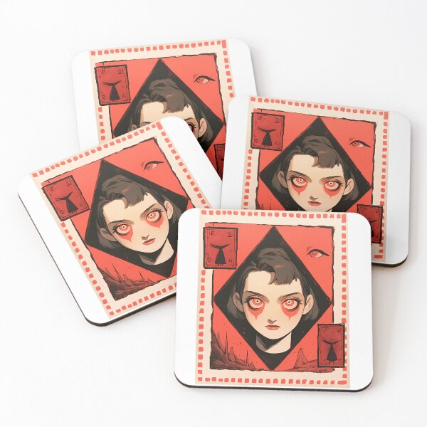 Item preview, Dystopian Red Girl postal stamp- Futuristic  designed and sold by octoboobs.
