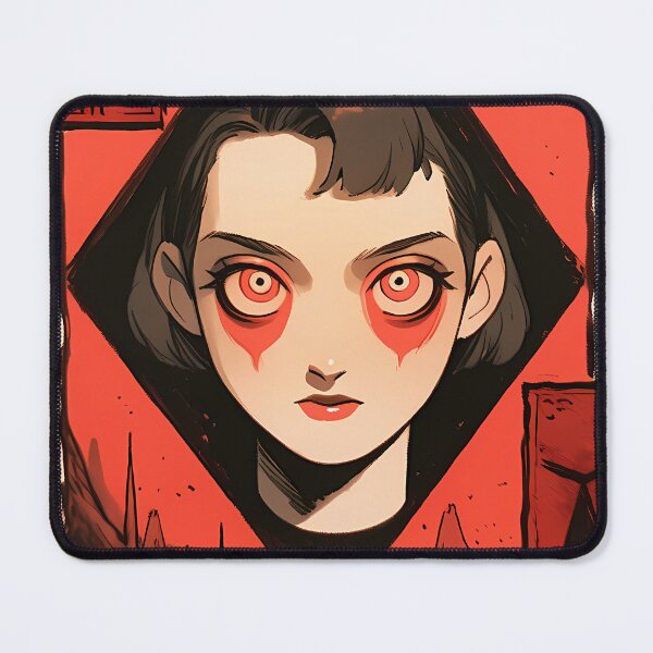 Item preview, Dystopian Red Girl postal stamp- Futuristic designed and sold by octoboobs.