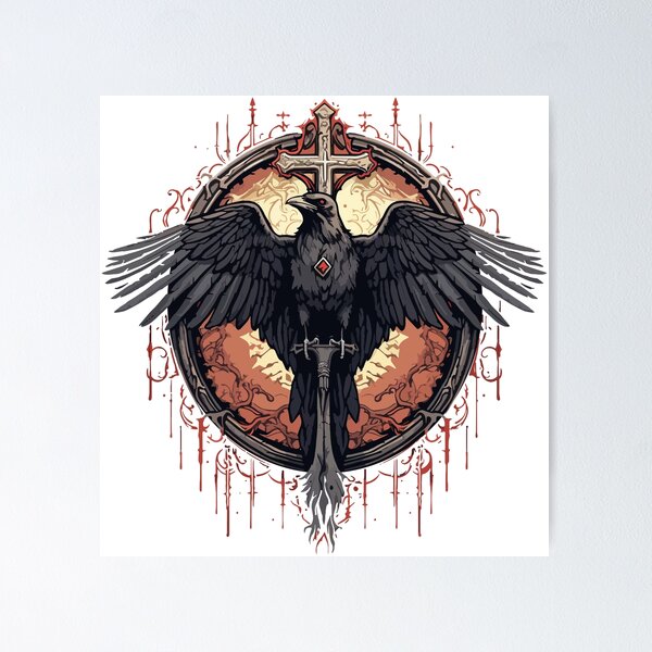 Item preview, Gothic Crow and Cross - Art T-Shirt designed and sold by AIPICCRAFT.