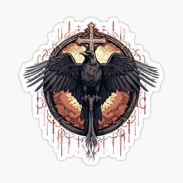 Item preview, Gothic Crow and Cross - Art T-Shirt designed and sold by AIPICCRAFT.