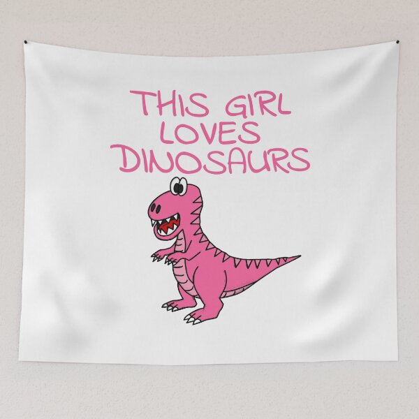 Item preview, This Girl Loves Dinosaurs, Pink T-Rex Dinosaur designed and sold by doodlerob.
