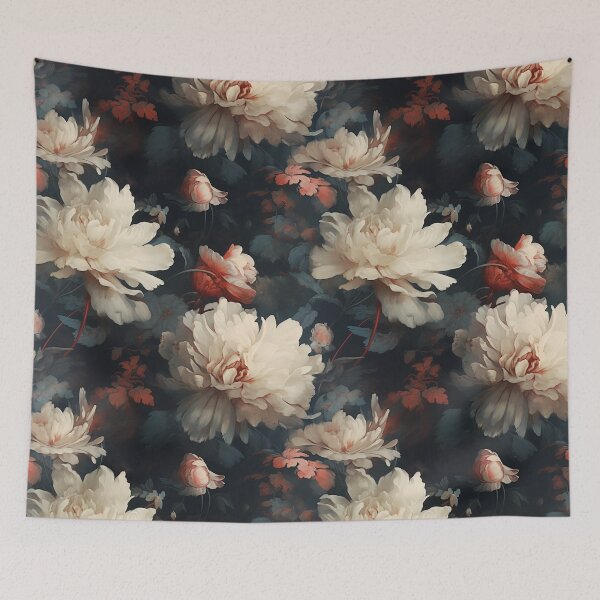 Item preview, White Flowers Dramatic Seamless Pattern designed and sold by hargen.