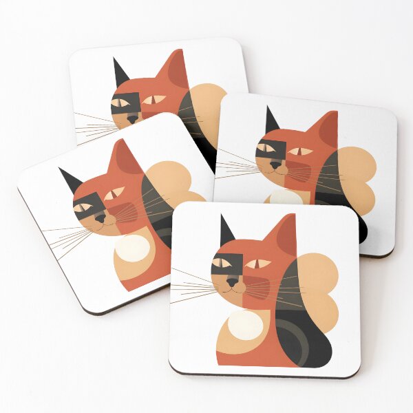 Item preview, A cat in the style of figurative minimalism, warm color palette,  designed and sold by Autaporn199.