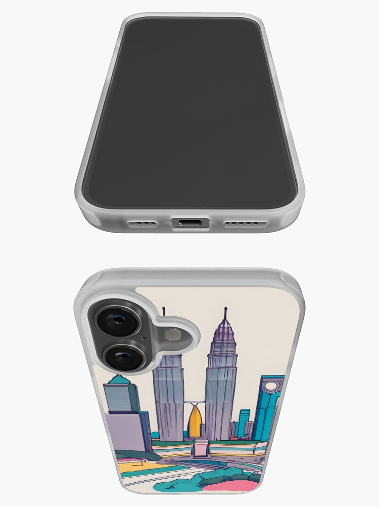 Thumbnail 3 of 5, iPhone Case, Kuala Lumpur Skyline Minimalistic Drawing designed and sold by Patricks-Art.