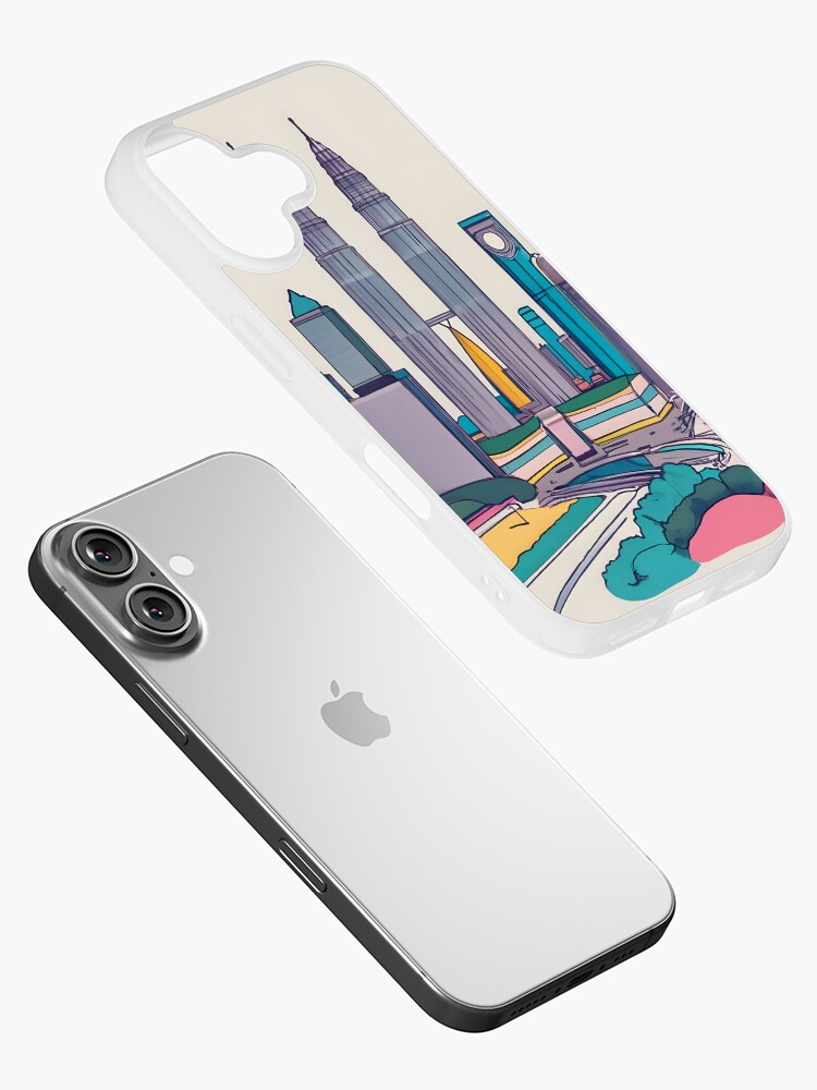 Thumbnail 2 of 5, iPhone Case, Kuala Lumpur Skyline Minimalistic Drawing designed and sold by Patricks-Art.