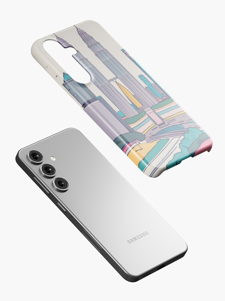 Thumbnail 2 of 4, Samsung Galaxy Phone Case, Kuala Lumpur Skyline Minimalistic Drawing designed and sold by Patricks-Art.