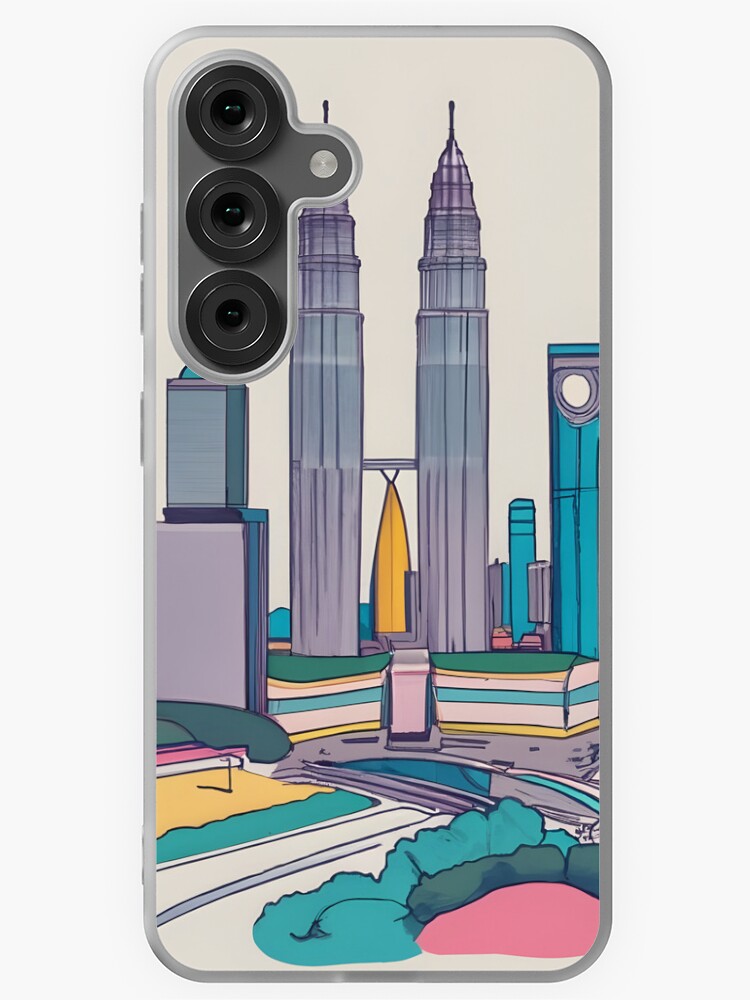 Thumbnail 1 of 4, Samsung Galaxy Phone Case, Kuala Lumpur Skyline Minimalistic Drawing designed and sold by Patricks-Art.