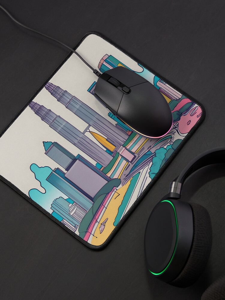 Thumbnail 4 of 5, Mouse Pad, Kuala Lumpur Skyline Minimalistic Drawing designed and sold by Patricks-Art.
