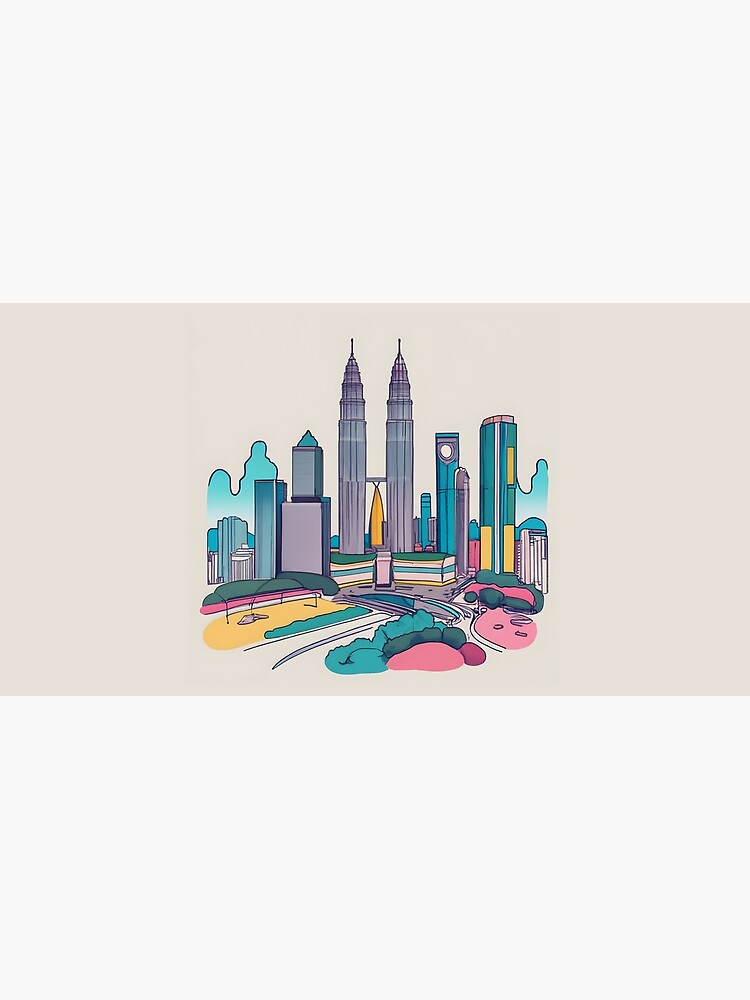Thumbnail 5 of 5, Mouse Pad, Kuala Lumpur Skyline Minimalistic Drawing designed and sold by Patricks-Art.