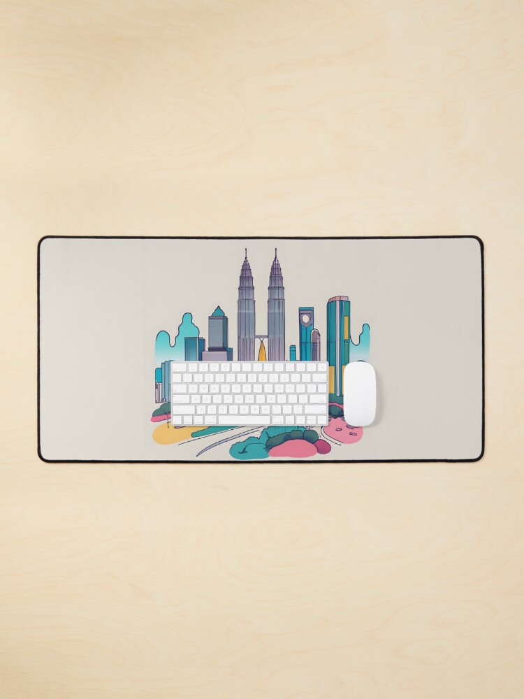 Thumbnail 1 of 5, Mouse Pad, Kuala Lumpur Skyline Minimalistic Drawing designed and sold by Patricks-Art.