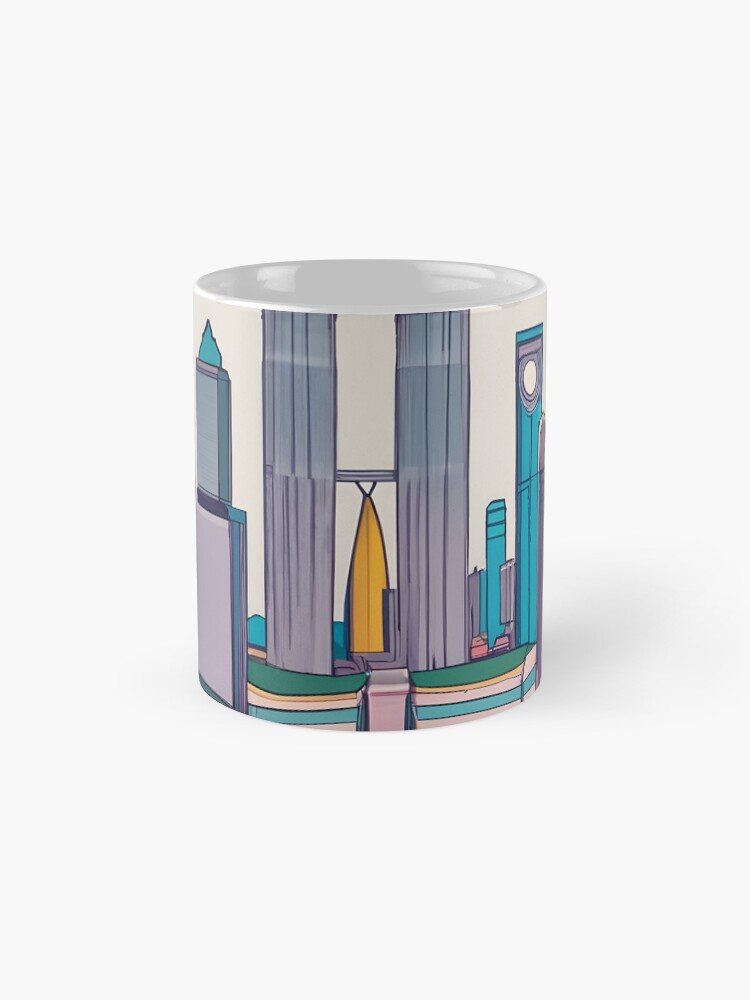 Thumbnail 4 of 6, Coffee Mug, Kuala Lumpur Skyline Minimalistic Drawing designed and sold by Patricks-Art.