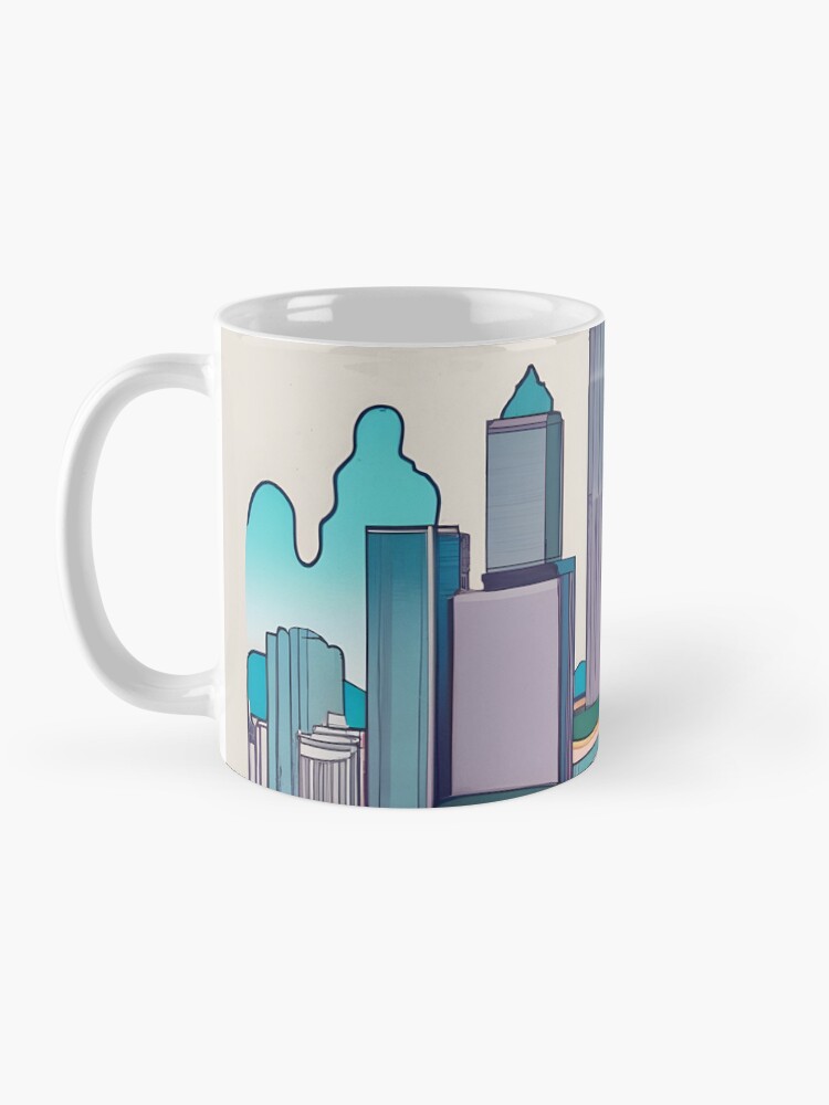 Thumbnail 3 of 6, Coffee Mug, Kuala Lumpur Skyline Minimalistic Drawing designed and sold by Patricks-Art.