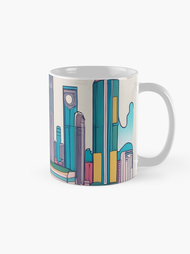 Thumbnail 5 of 6, Coffee Mug, Kuala Lumpur Skyline Minimalistic Drawing designed and sold by Patricks-Art.
