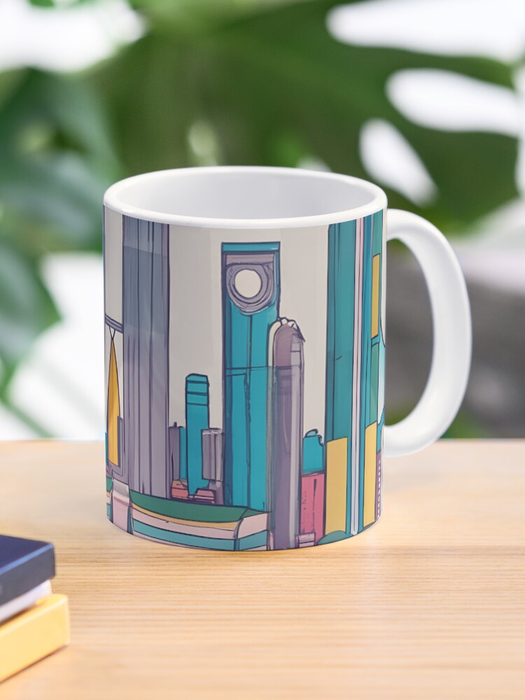 Thumbnail 1 of 6, Coffee Mug, Kuala Lumpur Skyline Minimalistic Drawing designed and sold by Patricks-Art.