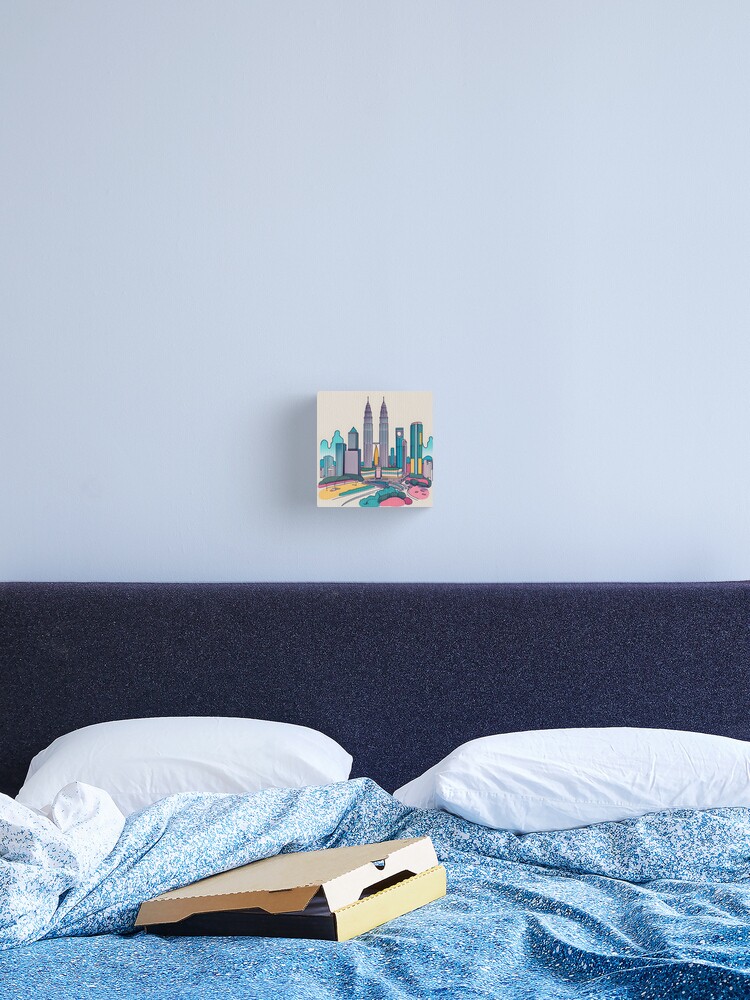 Thumbnail 2 of 3, Canvas Print, Kuala Lumpur Skyline Minimalistic Drawing designed and sold by Patricks-Art.