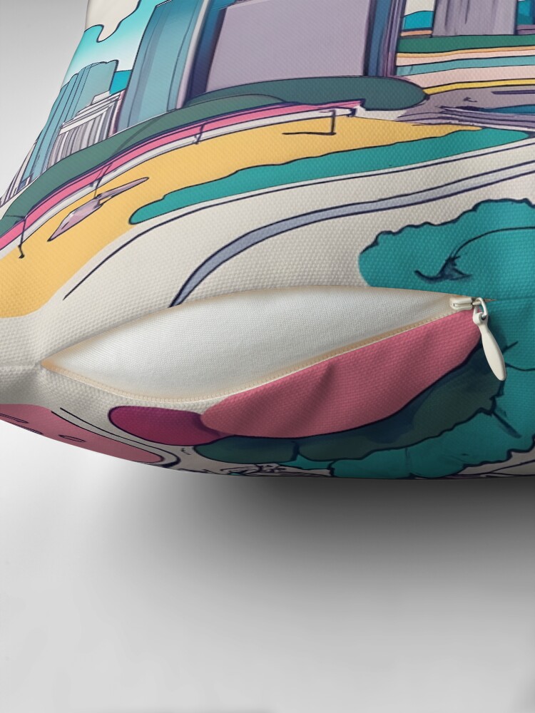 Thumbnail 2 of 4, Pillow, Kuala Lumpur Skyline Minimalistic Drawing designed and sold by Patricks-Art.