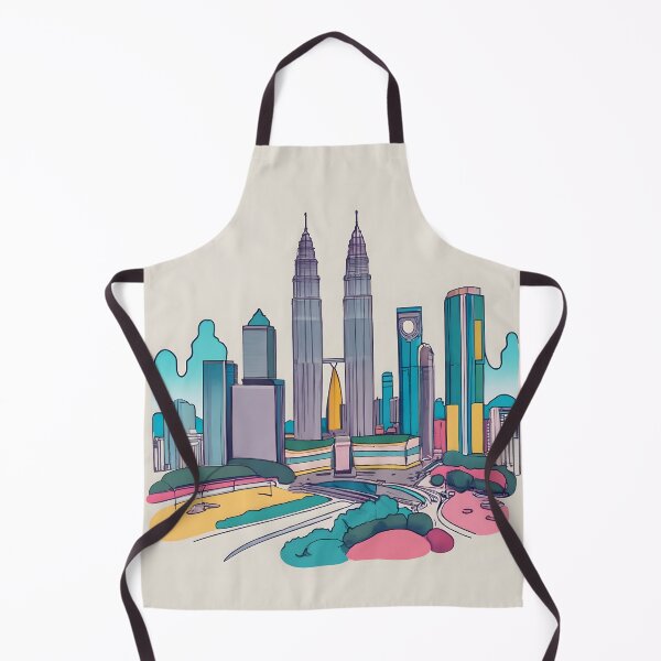 Artikelvorschau, Minimalistische Zeichnung der Skyline von Kuala Lumpur entworfen und verkauft von Patricks-Art.