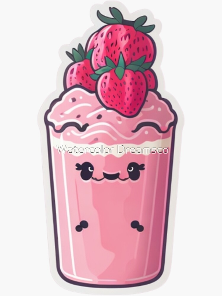 Kawaii Strawberry Glass Cup  Kawaii cups, Cute strawberry, Aesthetic food