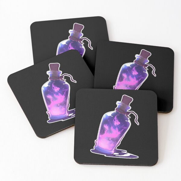 Item preview, Magical Dark Purple Corked Potion Bottle Laptop Sticker Design by Zeesdesign on Redbubble Dark Background designed and sold by ZEESDESIGN.
