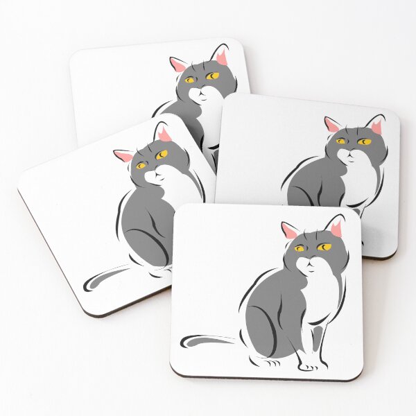 Item preview, Gray And White Yellow Eyed Cat sticker designed and sold by thespecialtyhub.