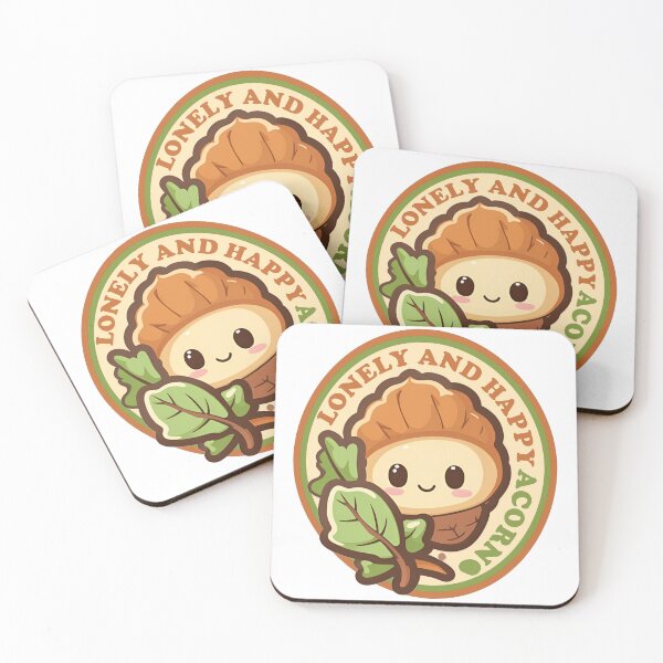 Item preview, lonely and happy Acorn cute funny graphic illustration design designed and sold by ironpalette.