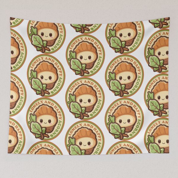 Item preview, lonely and happy Acorn cute funny graphic illustration design designed and sold by ironpalette.