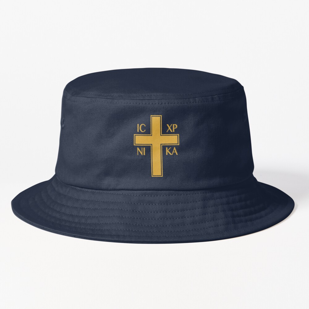 Christian Ic Xc Nika Eastern Orthodox Gifts Bucket Hat for Men Bucket Hats  - Summer Bucket Hats - Cute Bucket Hats Black