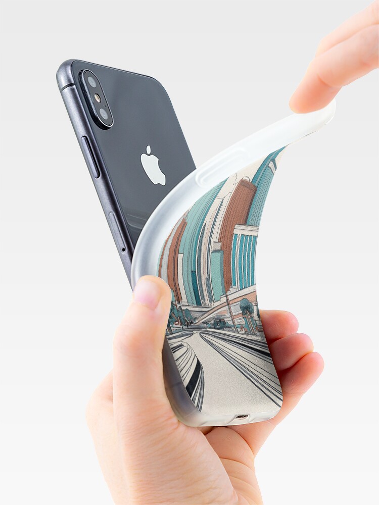 Thumbnail 4 of 5, iPhone Case, Las Vegas Skyline Minimalistic Drawing designed and sold by Patricks-Art.