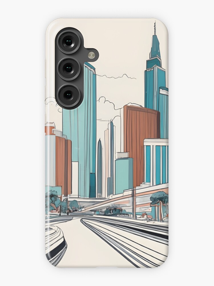 Thumbnail 1 of 4, Samsung Galaxy Phone Case, Las Vegas Skyline Minimalistic Drawing designed and sold by Patricks-Art.