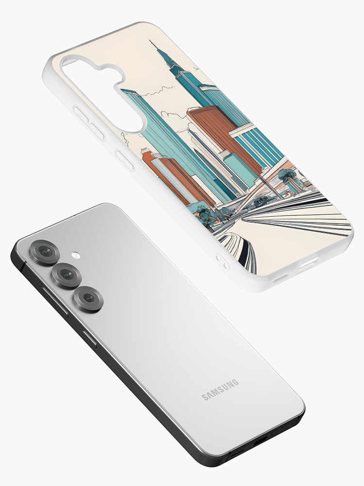 Thumbnail 2 of 4, Samsung Galaxy Phone Case, Las Vegas Skyline Minimalistic Drawing designed and sold by Patricks-Art.