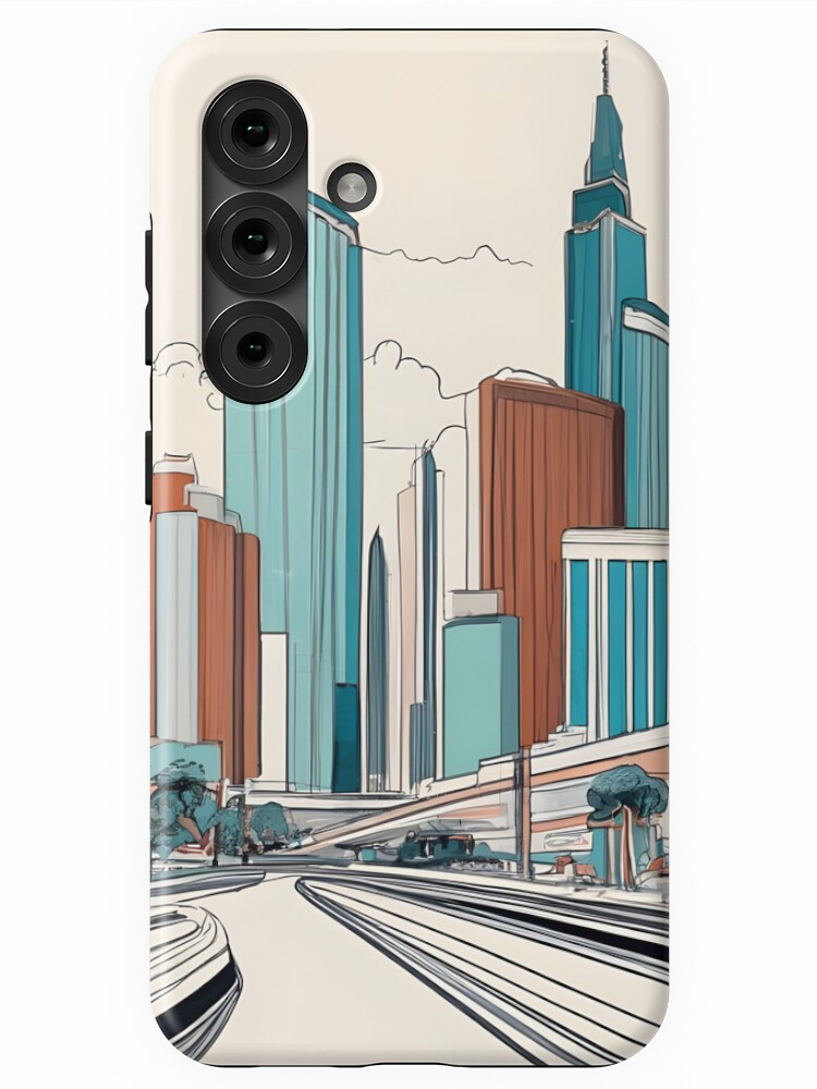 Thumbnail 1 of 4, Samsung Galaxy Phone Case, Las Vegas Skyline Minimalistic Drawing designed and sold by Patricks-Art.