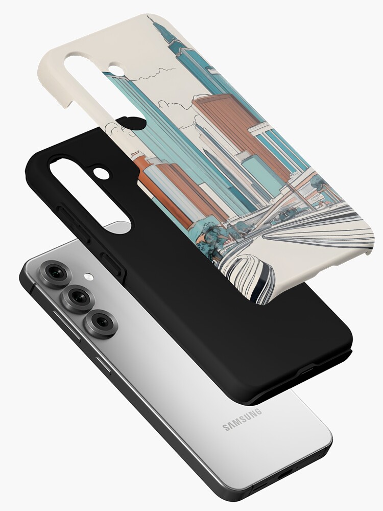 Thumbnail 2 of 4, Samsung Galaxy Phone Case, Las Vegas Skyline Minimalistic Drawing designed and sold by Patricks-Art.