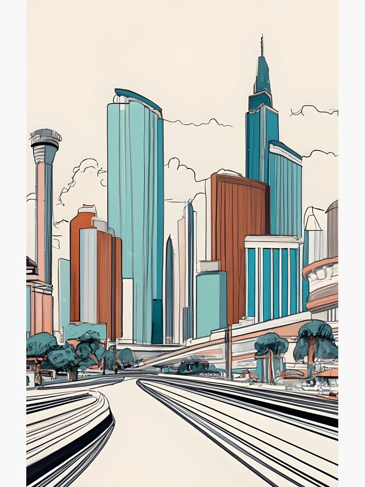 Thumbnail 4 of 4, Samsung Galaxy Phone Case, Las Vegas Skyline Minimalistic Drawing designed and sold by Patricks-Art.