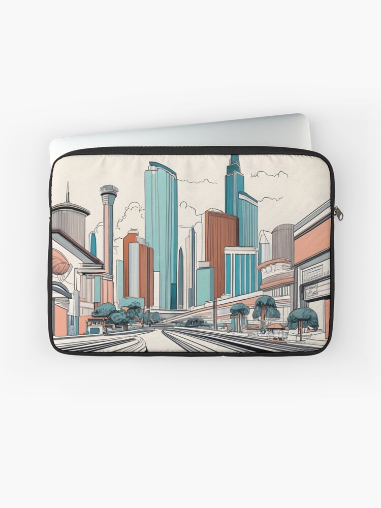 Thumbnail 1 of 2, Laptop Sleeve, Las Vegas Skyline Minimalistic Drawing designed and sold by Patricks-Art.